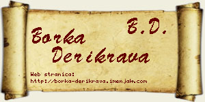 Borka Derikrava vizit kartica
